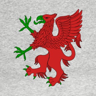 Griffin Rampant in Red and Green T-Shirt